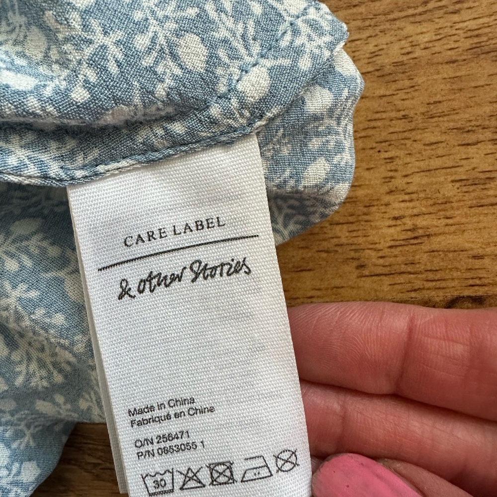 Los Angeles Atelier & Other Stories Blue White Floral Wrap Dress US 2 - Picture 10 of 16